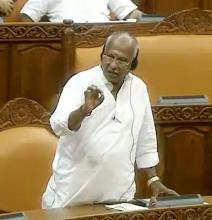 BJP member O. Rajagopal announcing his walkout on Nov. 2