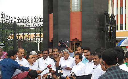 Opposition protest before Assembly (file photo)