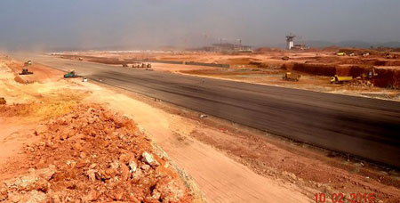 Construction of runway of Kannuar airport in progess last wek