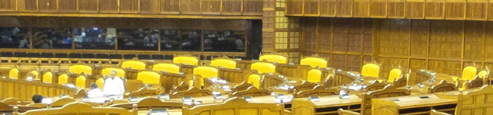 Empty seats of Opposition in the Assembly