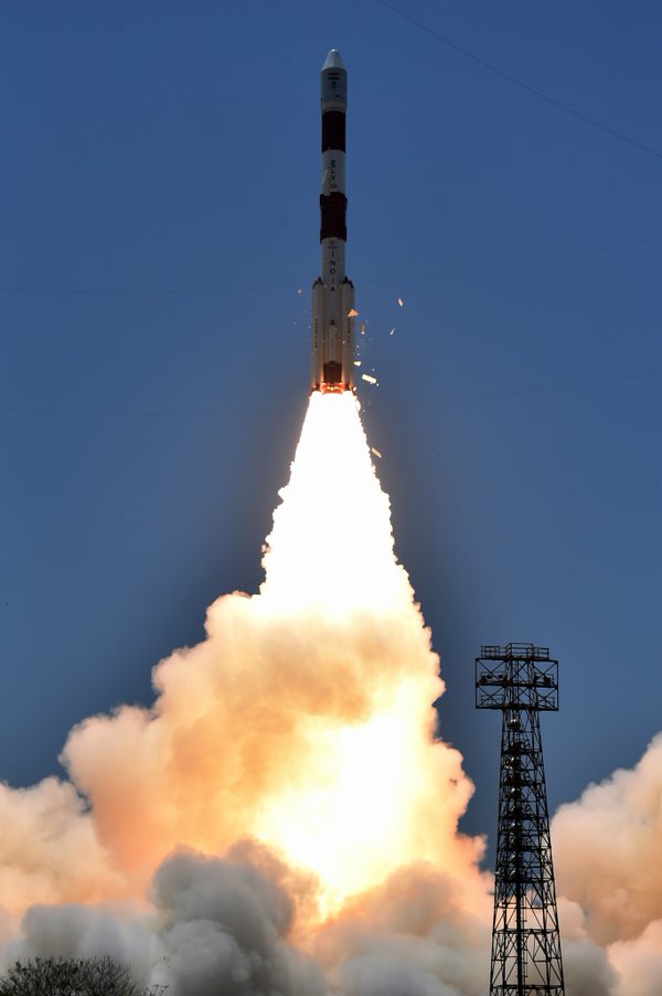 PSLV-C33 lift off from Srihatikotta on April 28, 2016