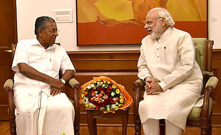 Chief Minister Pinarai Vijayan calling on Prime Minister Narendra Modi in Delhi on Saturday