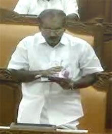 Transport Minister A. K. Saseendran answering questions in the Assembly on Tuesday