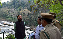 Union Minister of State for Environment Prakash Javadekar visting Athirappally on Wednesday